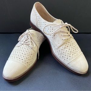 Lauren Ralph Lauren Marian Suede Oxford Oatmeal Eyelet Women’s Size 8M